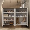 Famapy White Shoe Cabinet with 4 Doors and 8 Shelves Entryway Shoe Rack - 3 of 4