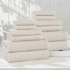 Cotton Blend Medium Weight Soft Textured Diagonal Ribbed Towel Set by Blue Nile Mills - image 2 of 4