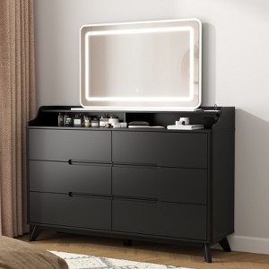 ikea black dresser 6-drawer MALM chest of 6 drawers, black-brown, 160x78 cm