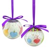 Northlight 10ct Decoupage Shatterproof Christmas Ball Ornament Set 1.75" - Purple/White - 3 of 3