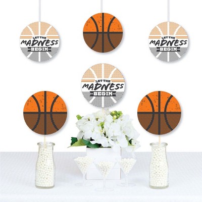 Big Dot of Happiness Basketball - Let The Madness Begin - Decorations DIY College Basketball Party Essentials - Set of 20