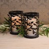 LumaBase Black Vine Hurricanes with LED Candles - Set of 2 - 3 of 4