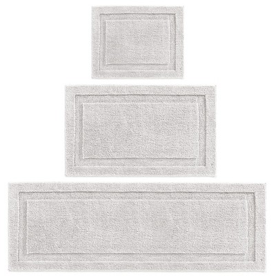 mDesign Microfiber Polyester Bathroom Spa Mat Rugs/Runner, Set of 3 - Gray