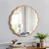 Modern Solid Wood Wavy Mirror, Natural Wood Vanity Mirror Wall Decor, for Bathroom, Bedroom, Living Room, Cloakroom, Entryway - 3 of 4