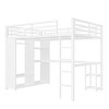 TIRAMISUBEST Twin XL/Full/Queen Size Loft Bed with Built-in Wardrobe, Ladder and Guardrail, Metal Loft Bedframe with Bulit-in Desk and Storage Shelves - 3 of 4