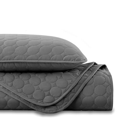 Slate Gray Full/Queen Microfiber 3-Piece Quilt Set