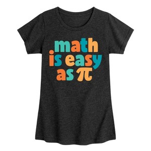 Girls' - Instant Message - Math Is Easy As Pi Fitted Short Sleeve Graphic T-Shirt - 1 of 4