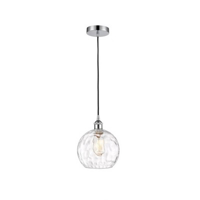 Athens Water Glass - 1 Light Mini Pendant In Industrial Style-10.75 Inches Tall and 8 Inches Wide