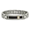 Black Bow Jewelry Titanium, 14K Gold Accent, Onyx & .05ctw Diamond Link Bracelet, 8 Inch - 3 of 4