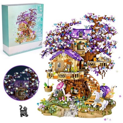 Hogokids 3991 Pcs Purple Tree House Building Block Set Creative Gift for Adults Kids 8+