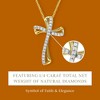 GILDED 1/4 cttw Twist Cross Pendant Necklace in 10KT Yellow Gold or 14KT Yellow Gold Plated over Sterling Silver, Natural Round-Cut Diamond, 18" Chain - 4 of 4