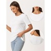 Allegra K Women's Casual Round Neck Basic Textured Summer T-Shirt - 2 of 4