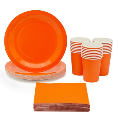 24 Set Party Supplies Disposable Dinnerware With Paper Plates Cup ...