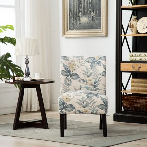 Vynxaria Capa Print Fabric Armless Contemporary Accent Chair - 1 of 4