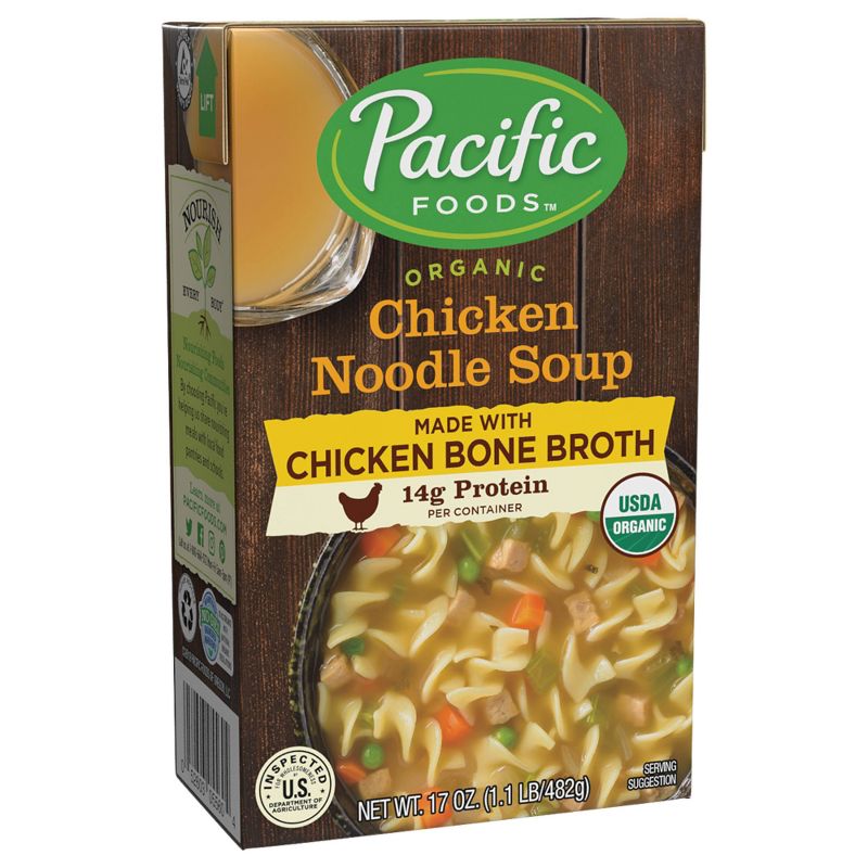 Pacific Foods Organic Chicken Noodle Soup with Bone Broth - 17oz, 1 of 11