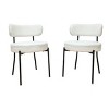 Modern Upholstered Dining Chairs Set of 2/4 with Curved Back, Round Seat, Boucle Fabric and Metal Legs for Dining Room or Kitchen-Tanpinhause - 4 of 4