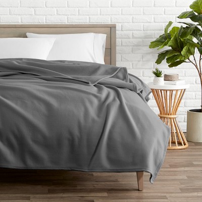 Gray Full/Queen Reversible Fleece Blanket