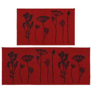 Evideco French Home Goods Wildflowers Print Wool-Effect Kitchen Mats Available in Two Sizes - 1 of 4