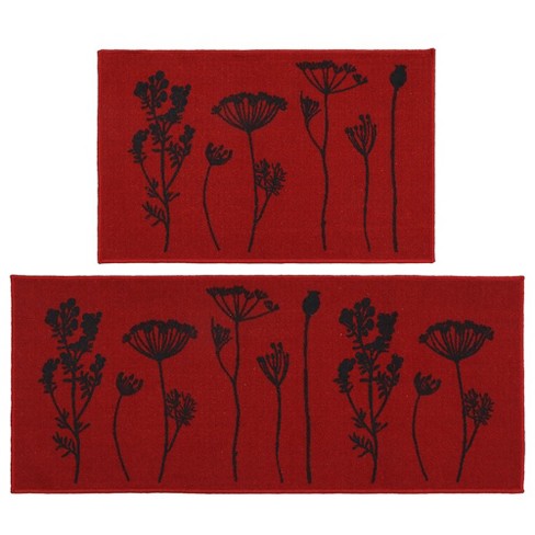 Evideco French Home Goods Wildflowers Print Wool-Effect Kitchen Mats Available in Two Sizes - image 1 of 4