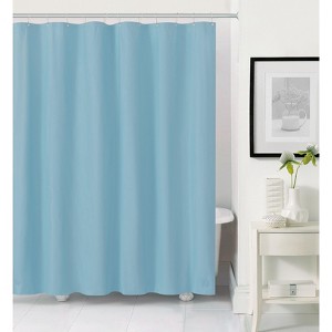 Heavy Duty Baby Blue 10 Gauge Hotel Non-Toxic Odor Free PEVA Shower Curtain Liner - Mold & Mildew Resistant - 1 of 3