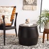 Hogan Drum Stool - FOX5512A - Black - Safavieh Couture - 2 of 4