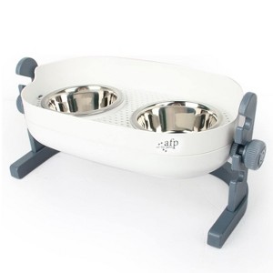 Allforpaws Lifestyle 4 Pet-3 In 1 Height Adjustable Stainless Steel Elevated Double Bowls - 1 of 4
