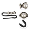 Unique Bargains Women's Faux Pearls Hair Disk Black Beige 1 Pc - 3 of 4