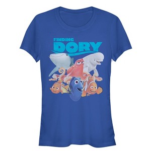Juniors Womens Finding Dory Whole Gang T-Shirt - 1 of 3