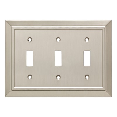 Franklin Brass Classic Architecture Triple Switch Wall Plate Nickel