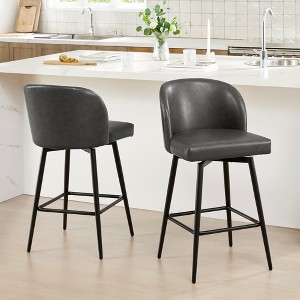 Spruce&Spring Counter Height Swivel Barstool with Metal Legs Set - 1 of 4