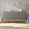 Zstar Bedroom Dressing Table, Six Drawer Metal Leg Dressing Table - 3 of 4