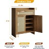 Modern Rattan Shoe Cabinet With Storage,32“Boho Style Shoe Organizer Storage Cabinet ,Wooden Freestanding Shoe Rack Cabinet for Entryway,Brown - 2 of 4