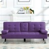 Sapphtopaz 65.3" Modern Futon Couch Sofa - Convertible Sleeper Sofa Bed with Soft Upholstery, Space-Saving Furniture for Living Room & Renters - 3 of 4