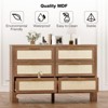 6 Drawer Double Dresser for Bedroom, Wooden Dresser Chest with Burlap Design, Classified Storage Chest of Drawers with Gold Metal Handle - 4 of 4