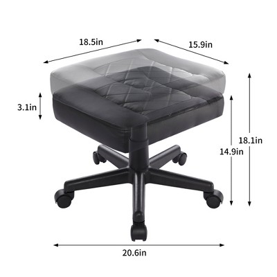 dimensions of the footrest showing length width and height