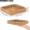 BRINJOY Woven Rattan Key Basket Tray - Handmade Square Decorative Tray for Entryway Table, Bedside, Kitchen Countertop, Bathroom Storage - 3 of 4