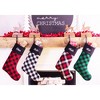 Red, Black & White Buffalo Check Wool Christmas Stocking – Made with American Woolen Fabric – by MerryStockings - 2 of 3