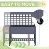 Gulches 41" Raised Garden Bed with Trellis on Wheels - Elevated Planter Box for Flowers & Vegetables - 3 of 4