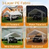 GustoWave 10x20ft Heavy Duty Carport Canopy, Waterproof Portable Shelter for Car, Truck, and Party - 3 of 4