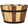 Classic Home and Garden Acacia Wood Whiskey Barrel Planters with Black Metal Band, Assorted Sizes (Set of 3) - image 4 of 4