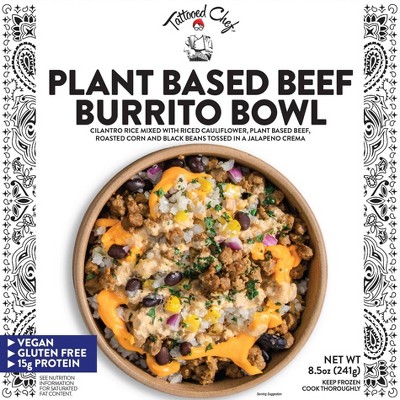 Tattooed Chef Gluten Free Frozen Vegan Plant Based Burrito Bowl - 8.5oz