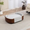 TIRAMISUBEST Scandinavian Elevated Dog Bed Pet Sofa Solid Wood Legs Walnut Bent Back Velvet Cushion Large Size Off Ground Washable - 2 of 4