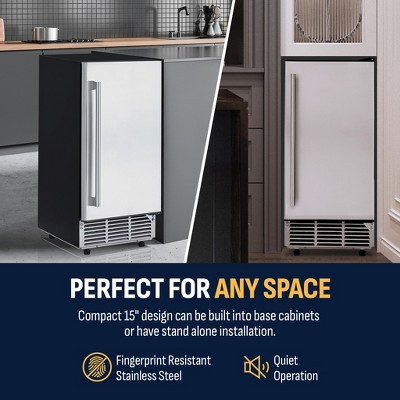Newair 15" Stainless Steel Undercounter Ice Maker with Fingerprint Resistant Door