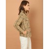 Allegra K Women's Point Collar Button Down Single Breasted Plaid Jacket - 4 of 4