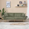 VYNXARIA 79 inch corduroy sofa bed, foldable double sofa bed with folding armrests, suitable for living rooms and small spaces - 2 of 4
