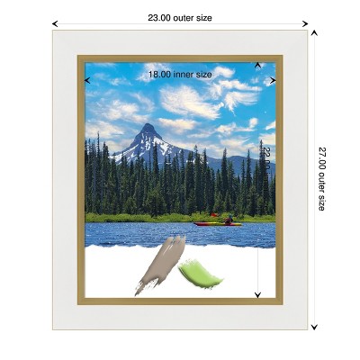 Eva White and Gold Matte Polystyrene Rectangle Photo Frame