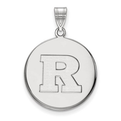 Black Bow Jewelry 14k White Gold Rutgers Scarlet Knights NCAA Large Pendant