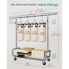 Heavy-Duty Rolling Garment Rack with Extendable Hanging Rod, 440 lb Capacity, Adjustable Height with Shelf and Hooks,Mobile Clothing Organizer - 4 of 4