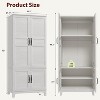 Armoire Wardrobe Closet with 4 Doors,72" Wooden Wardrobe Cabinet with Hanging Rod, Freestanding Tall Clothing Armoire Cabinet - 2 of 4