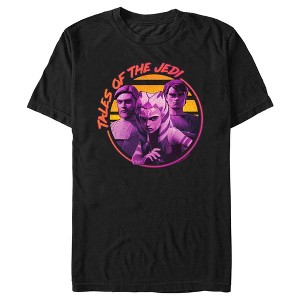 Men's Star Wars: Tales of the Jedi Distressed Obi-Wan Ahsoka and Anakin T-Shirt - 1 of 4